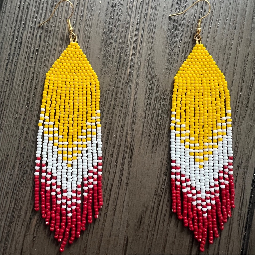 Kansas City Chiefs Beaded Fringe Earrings 🏈